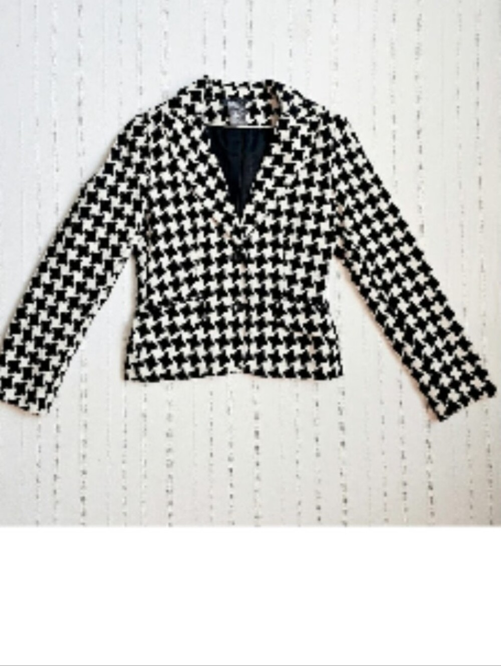 GEORGE Design MARK Eisen TRENDY Houndstooth BLAZER Black WHITE SIZE 12 - Picture 8 of 11